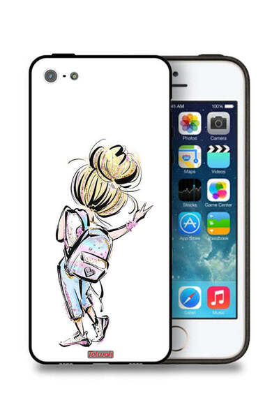 Tolwak غطاء حماية لجهاز Apple iPhone 5/5s/SE بتصميم فتاة العودة إلى المدرسة