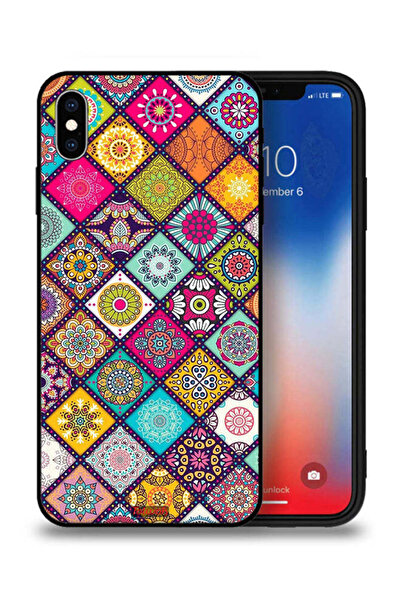 Tolwak غطاء حماية لجهاز Apple iPhone XS بنمط مربعات ماندالا