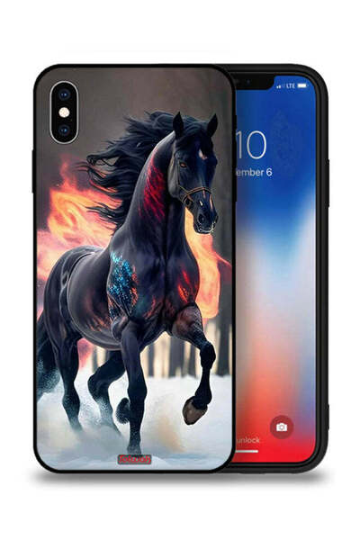 Tolwak Apple iPhone XS Protective Case Horse Hd