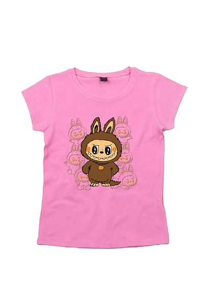 Yoo Street Labubu Graphic T-Shirt Bundle for Women – 4-Pack Mix & Match Cute Characters, Casual Cotton Tops