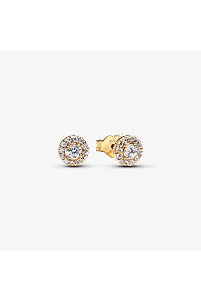 Pandora Round Halo Pave Zirconia Earrings