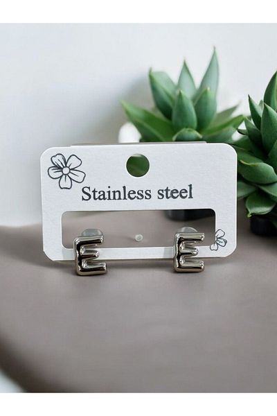 MSBTAKI Stainless Steel Letter E Earrings Stainless 316L Steel New Season