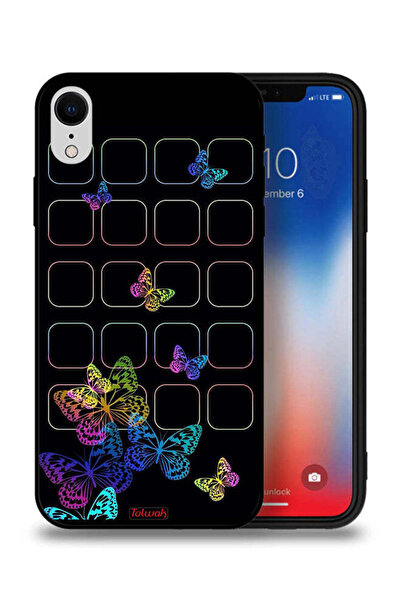 Tolwak غطاء حماية لهاتف Apple iPhone XR بنقشة فراشات ملونة