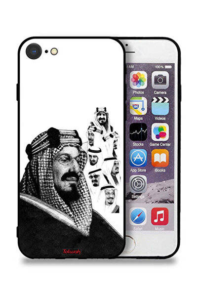 Tolwak غطاء حماية لجهاز آيفون 8 من آبل، ملصق فني أبيض وأسود لملوك المملكة الع...