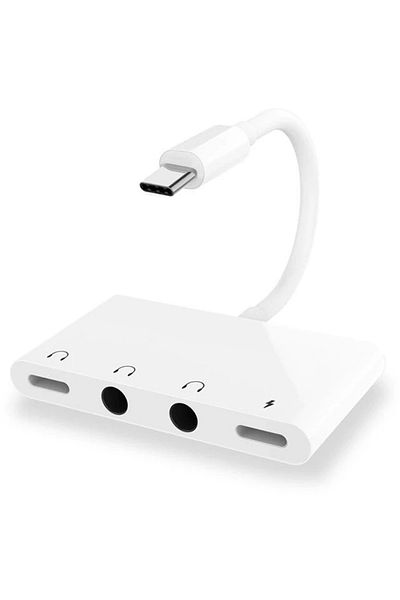 CepteToptan Ally Andriod USB Type C 4in1 Otg Audio Adapter Dual Dc 3.5mm Jack-(1903) - Mki̇1920-1287
