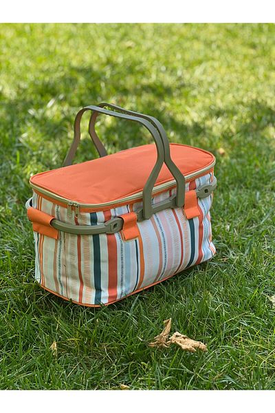 Kale Termos İcemax 25 Lt Stripe Pattern Insulated Picnic Basket
