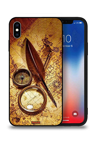 Tolwak جراب حماية لجهاز Apple iPhone XS بتصميم بوصلة عتيقة