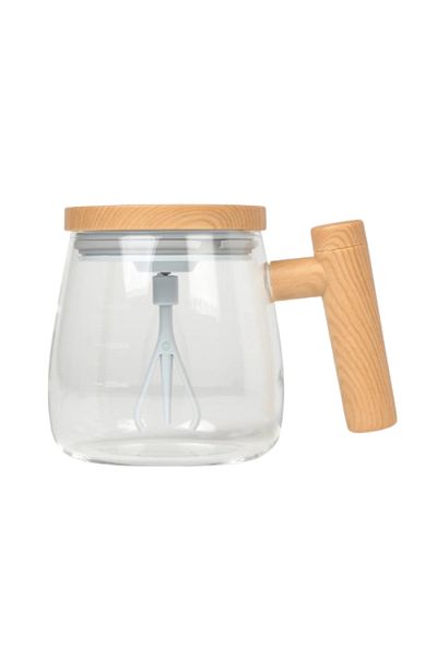 wei inox Cana pentru cafea, cu mixer, electrica, sticla/lemn, 400 ml