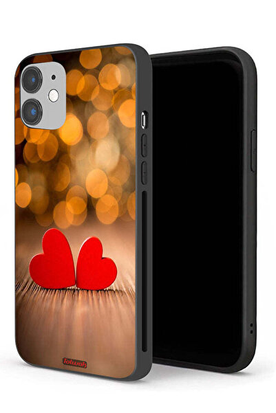 Tolwak جراب حماية لجهاز Apple iPhone 12 بتصميم قلبين جميلين