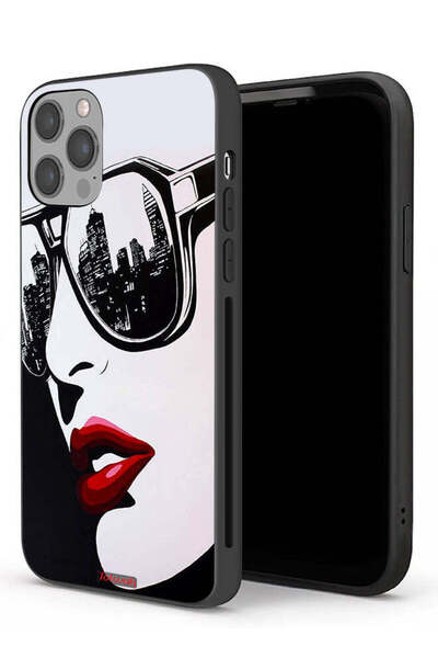 Tolwak جراب حماية لجهاز Apple iPhone 12 Pro Max بتصميم وجه فتاة وفن تجريدي