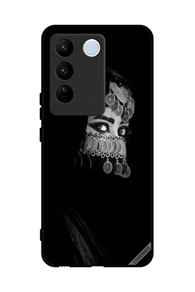 Covernex غطاء حماية لهاتف Vivo V27، فتاة ذات عيون جميلة ووجه مزين بالمجوهرات