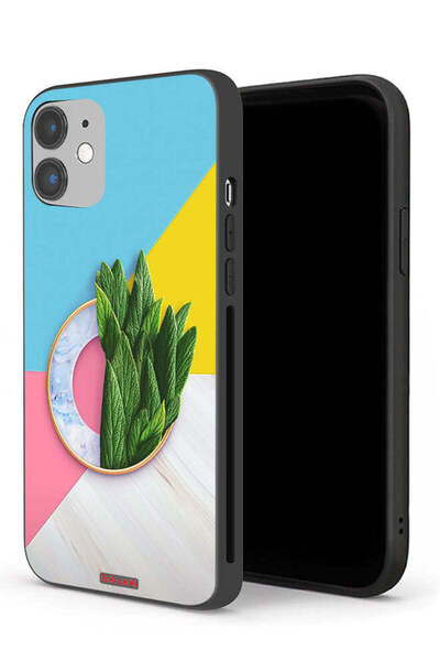 Tolwak جراب حماية لجهاز Apple iPhone 12 mini بنمط أوراق تجريدية