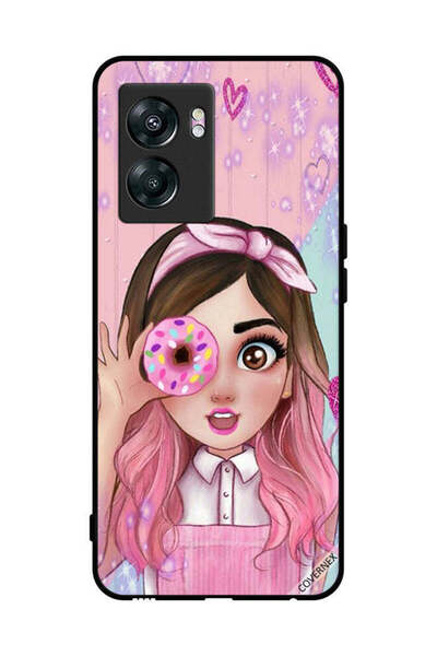 Covernex غطاء حماية لهاتف OnePlus Nord N300 برسومات فتاة محبة للدونات