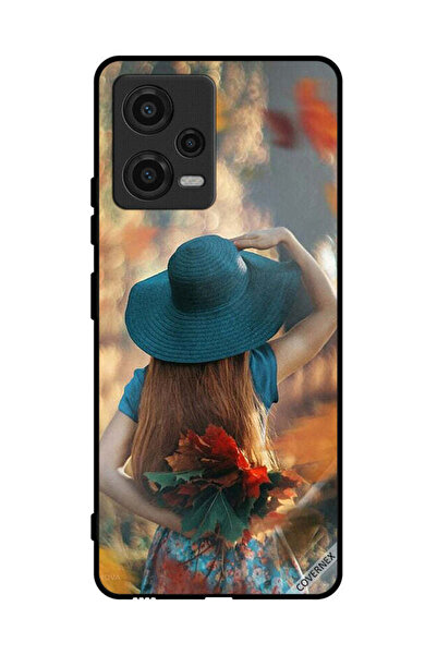 Covernex Protective Case Cover For Xiaomi Poco X5 Hat Girl Hiding Love Leaves