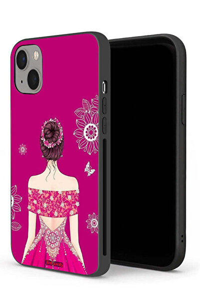 Tolwak جراب حماية لجهاز Apple iPhone 13 mini بتصميم فتاة وزهور