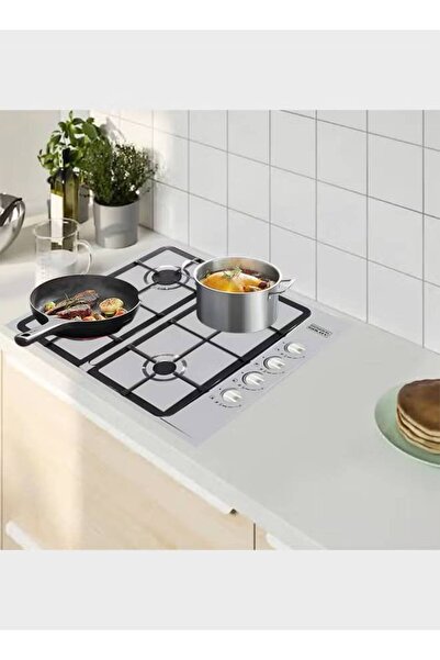 general goldy Gas Counter - Size 60*60 cm - 4 Burners - Heavy Net - Steel - Italian - GGH4SSH