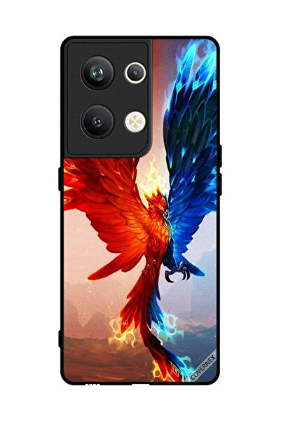 Covernex غطاء حماية لهاتف Oppo Reno 9 Pro Plus - خلفية نسر النار والماء