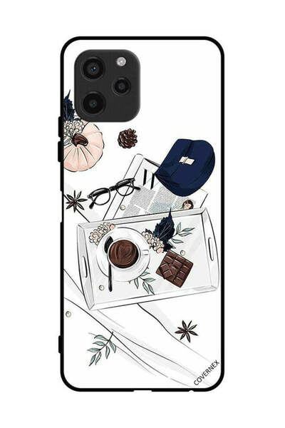 Covernex غطاء حماية لهاتف هواوي إنجوي 50z، تصميم فن القهوة والشوكولاتة