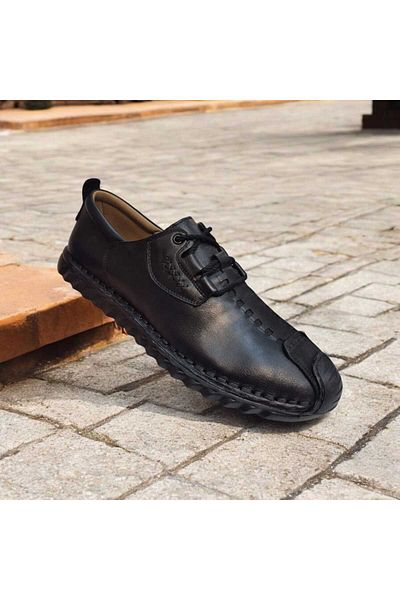 Luis Figo Men's 100% Genuine Leather Flexible Rubber Sole Orthopedic Summer Casual and Comfortable Walking Shoes