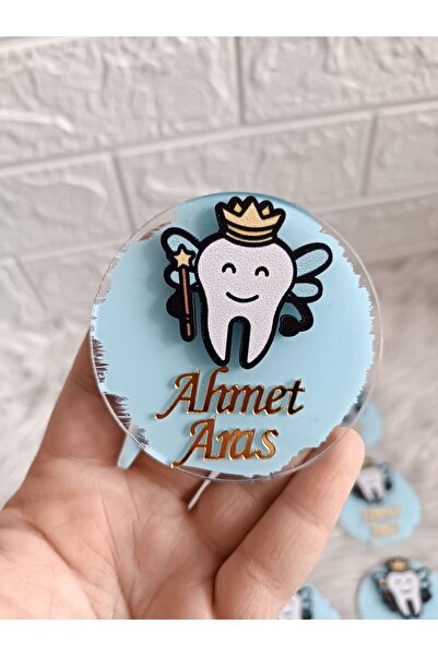 Doğrukan Hediyelik Diş Buğdayı Konsept Pleksi Mavi Diş Figürlü Magnet 10 Adet