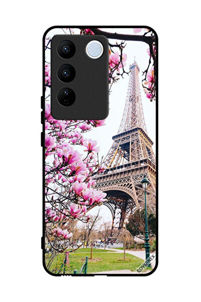 Covernex غطاء حماية لهاتف فيفو S16 برو - زهور وبرج إيفل