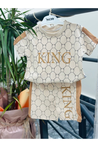 Murat baby collection بدلة قطنية ممشطة للأولاد مع شورت كينج وريت