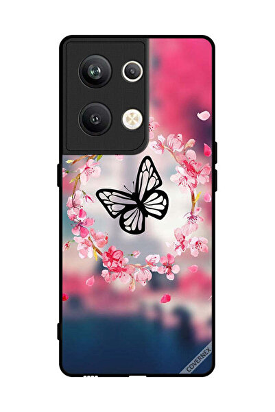 Covernex غطاء حماية لهاتف Oppo Reno 9 Pro Plus بتصميم فراشة وحلقة زهور