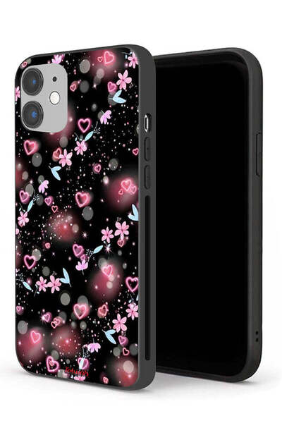 Tolwak جراب حماية لجهاز Apple iPhone 12 mini برسومات قلوب وزهور صغيرة