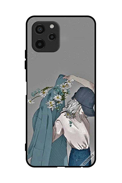 Covernex غطاء حماية لهاتف هواوي إنجوي 50z، رسم فتاة ترتدي معطفًا