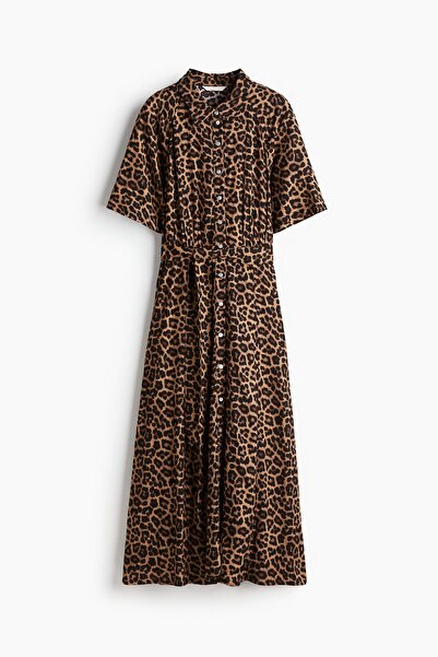 H&M Kuşaklı Gömlek Elbise