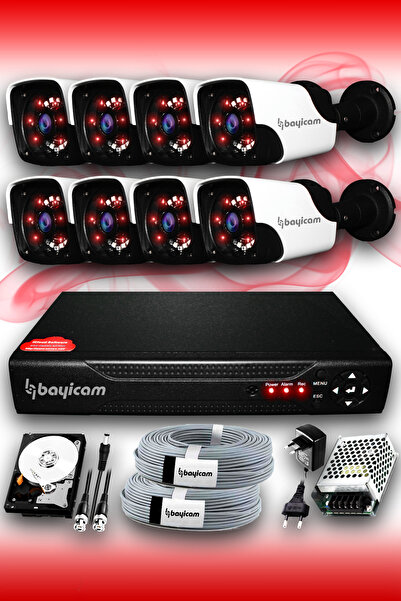 Bayicam 8 Kameralı Panda 8 Dış Kamera Set 500 Gb Hdd Full Hd Gece Görüşlü Güv...