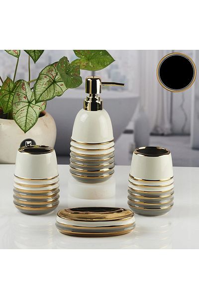 rexa 4-Piece Bathroom Set – Complete Set for Sink, Shower, and Toilet Accessories