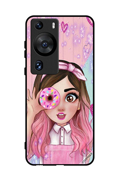 Covernex غطاء حماية لهاتف هواوي بي 60 برو - رسم فتاة محبة للدونات