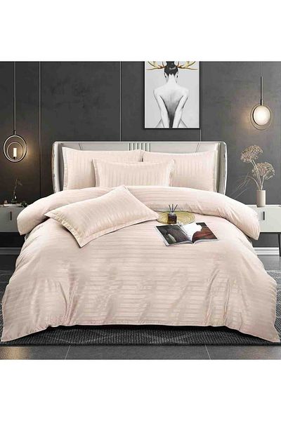 CHIRASO Lenjerie CHIRASO Damasc Premium, 6 Piese, Cearceaf ELASTIC 180x200 cm, 4 Fețe de Pernă