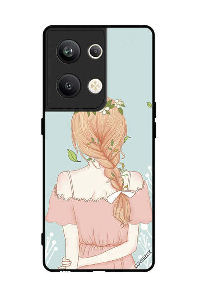 Covernex غطاء حماية لهاتف Oppo Reno 9 Pro Plus بنمط فتاة واقفة لطيفة