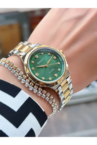 Ferrucci Steel Cord Women's Wristwatch 3 Atm Waterproof with 2 Years Warranty Mechanism