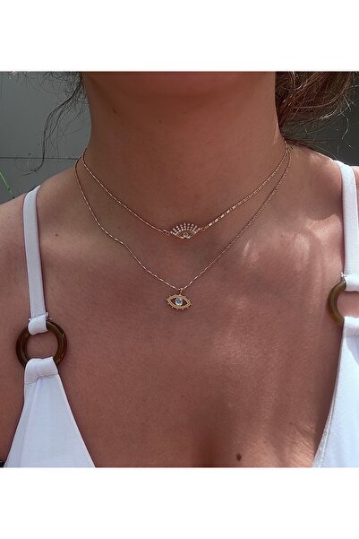 pop up store Zircon Stone Double Eye Necklace