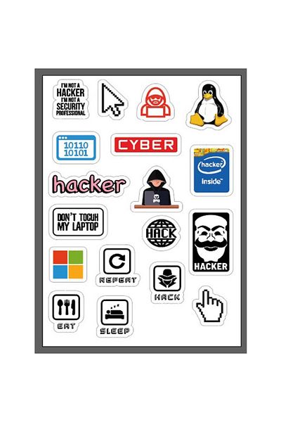 MS Major Selection Hacker Themed Laptop Notebook Sticker 18 Pieces
