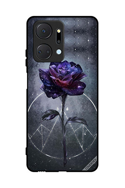 Covernex غطاء حماية لهاتف Honor X7a بخلفية زهور داكنة
