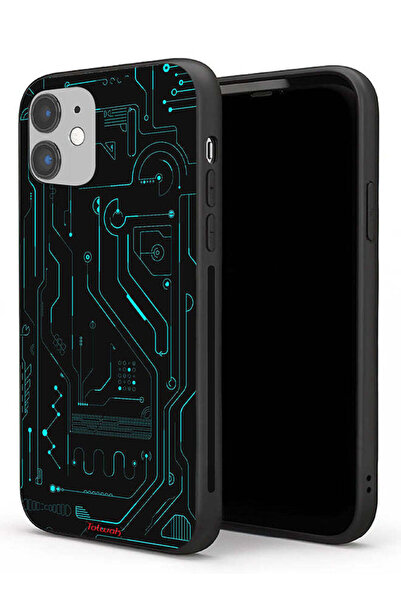 Tolwak جراب حماية لجهاز Apple iPhone 11 - دوائر فنية رقمية - شاشة متعددة