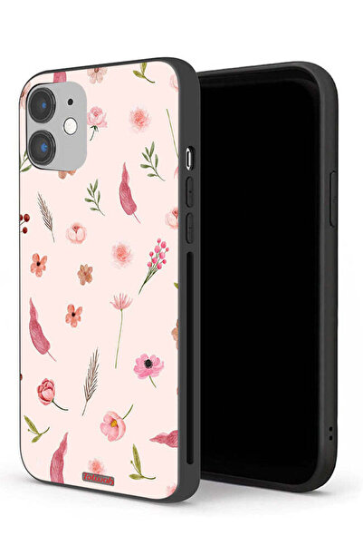 Tolwak جراب حماية لجهاز Apple iPhone 12 mini بنقشة أوراق وورود