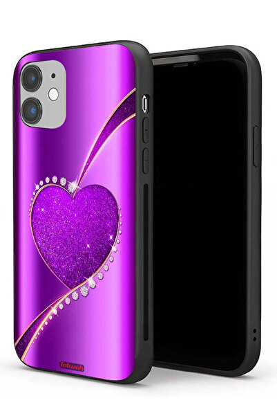 Tolwak Apple iPhone 11 Protective Case Glitter Heart