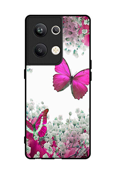 Covernex غطاء حماية لهاتف Oppo Reno 9 Pro Plus برسومات فراشات جميلة وورود صغيرة