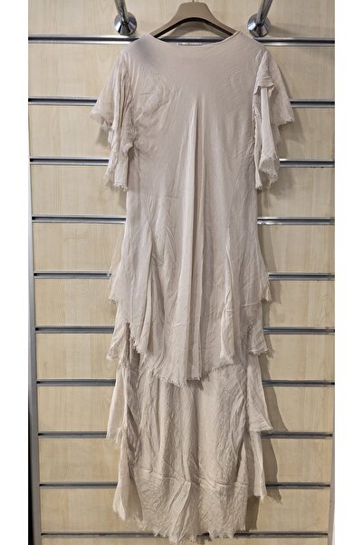 Park Moda Ιταλικό μεταξωτό φόρεμα με λεπτομέρεια παγιέτα με λαιμόκοψη V