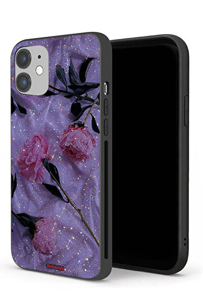 Tolwak غطاء حماية لجهاز Apple iPhone 12 بنقشة ورود لامعة