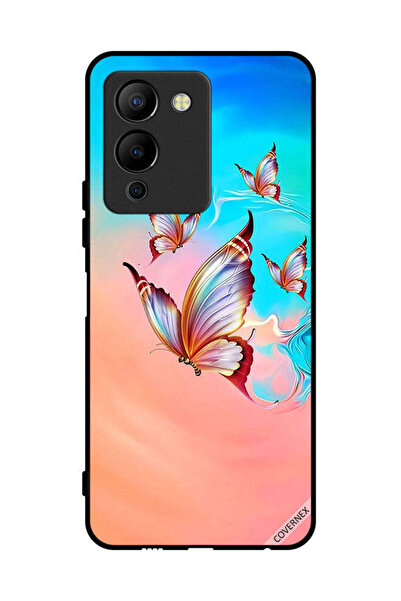 Covernex غطاء حماية لهاتف إنفينيكس نوت 12 برو 5G، فراشات تحلق فوق لون الطلاء