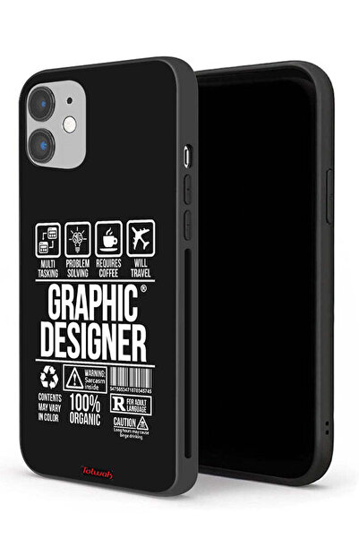 Tolwak جراب حماية لجهاز Apple iPhone 12 mini، ملصق مصمم جرافيكي