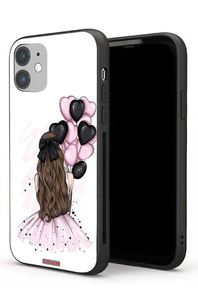 Tolwak غطاء حماية لجهاز آيفون 11 من آبل يحمل رسمة فتاة تحمل بالونات