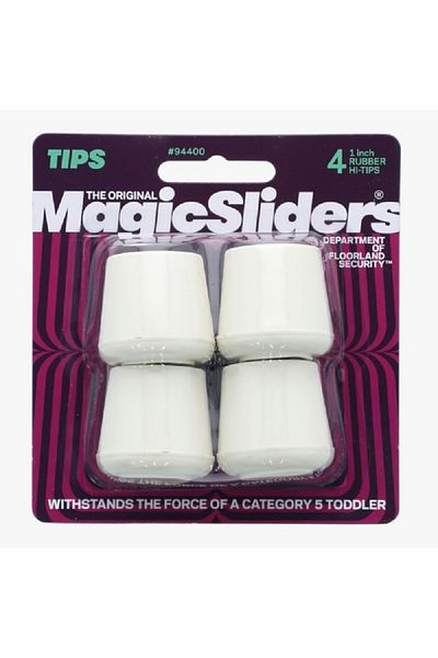 Magic Sliders 4-Piece Durable Furniture Leg Rubber Tips White