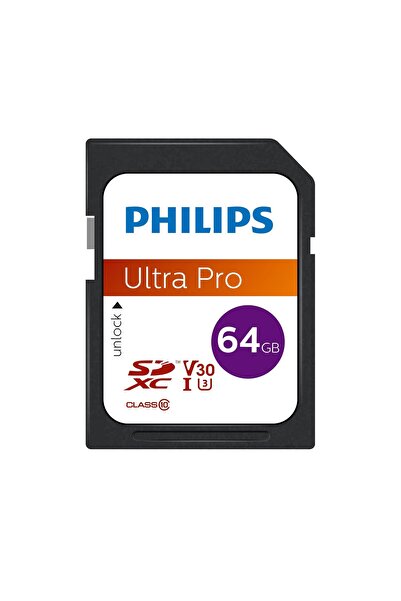 Philips Ultra Pro 64Gb Sdxc Uhs-I U3 V30 Class10 Memory Card